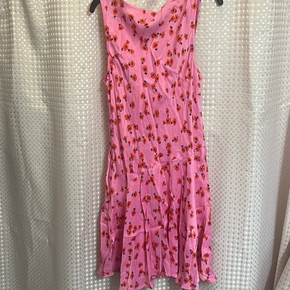 Anthropologie Cowl-Neck Satin Mini floral Dress size M NWT spring - Picture 11 of 11
